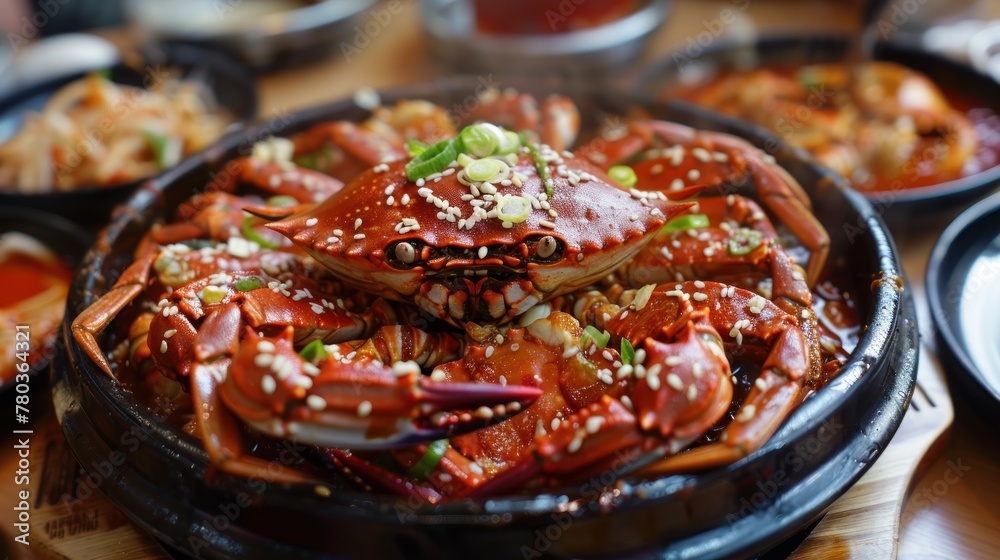 chilli mud crab with fried mantou AI generated