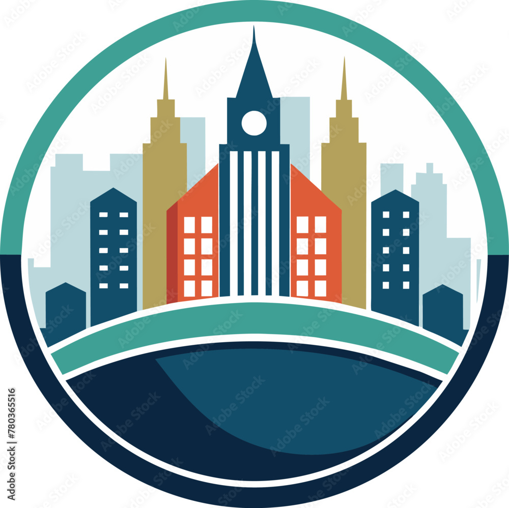 City in the vector illustration