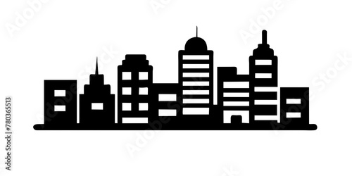 Minimal city skyline silhouette