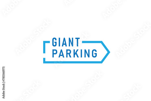 modern giant parking spot logo design vector template. elegant parking area symbol logo vector design background with line art, luxury and unique styles. 