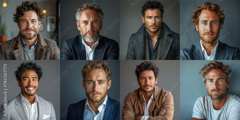 Fototapeta premium portrait of businessman on smooth gray color background scene set in studio light.