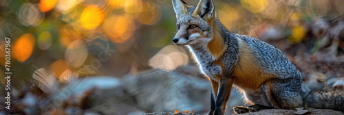 a Gray fox beautiful animal photography like living creature © MUHAMMADINAAM