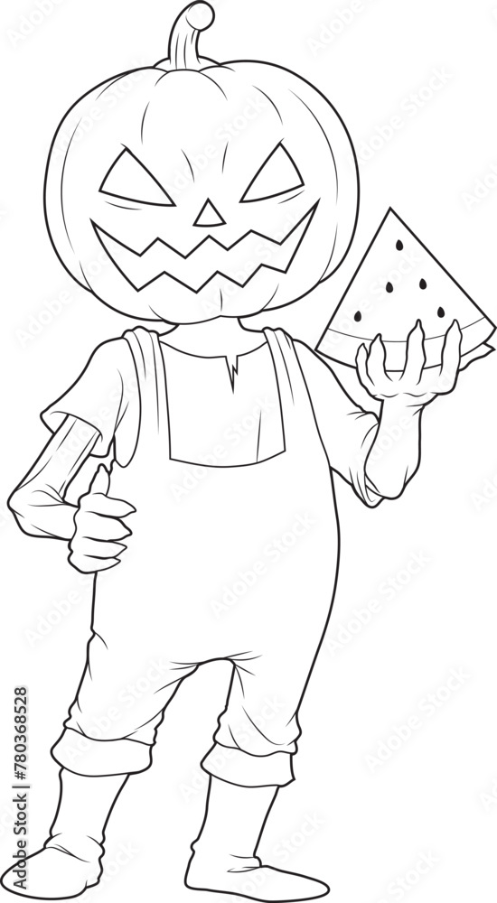 Jack O Lantern Halloween Watermelon Animal Vector Graphic Art Illustration Jack O Lantern Halloween Watermelon Animal Vector Graphic Art Illustration