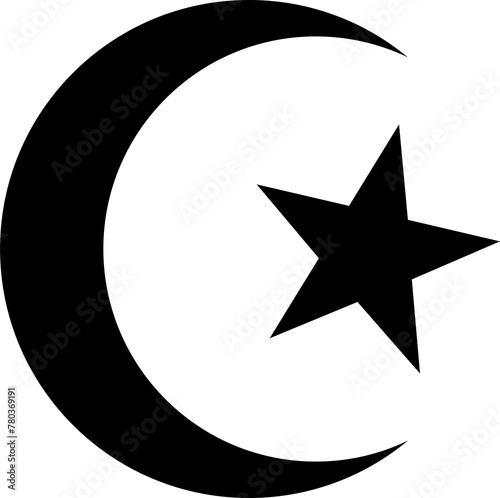 Islam religious symbol icon, transparent background