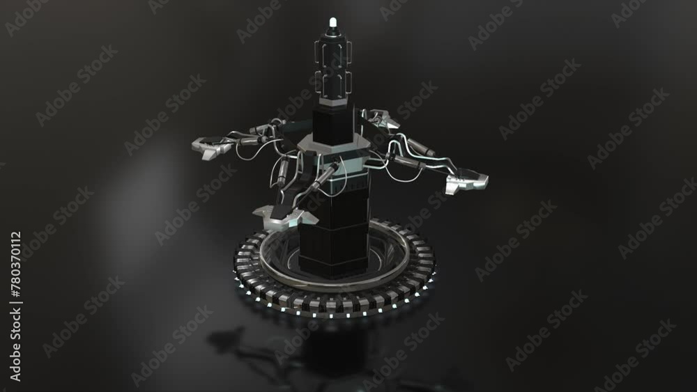 animation - Futuristic robotic arm in a high-tech laboratory environment