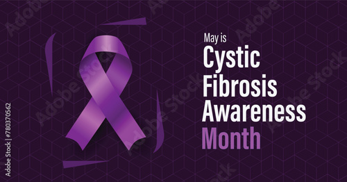 Cystic fibrosis awareness month. Advocacy banner template. Observed in May.
