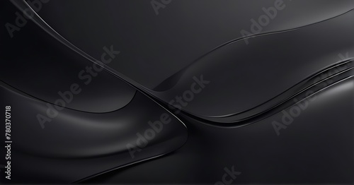 3d black waves abstract background.