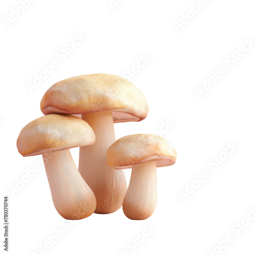 Three mushrooms standing on Transparent Background