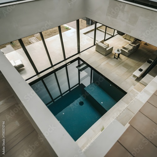 interior pool in a modern house design by architect 