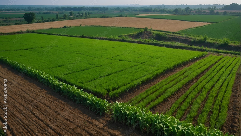 agricultural farming land with green color