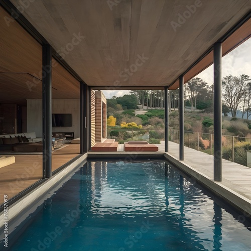 interior pool in a modern house design by architect © didier
