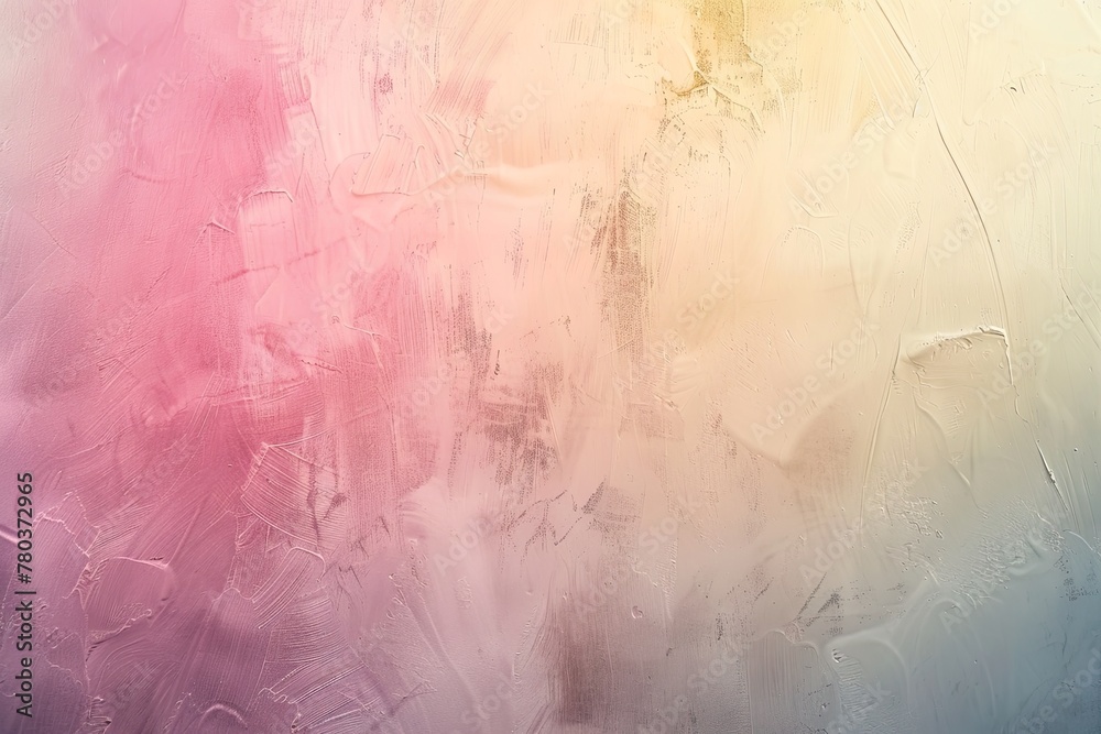 A textured abstract painting with shades of pink and blue blending into each other, creating a dreamy backdrop..