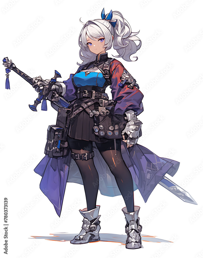 Naklejka premium ファンタジーの世界の女の子 AI