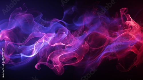 Chromatic holographic smoke swirl on gradient studio backdrop for double light exposure texture