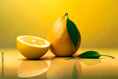 Limone giallo in primissimo piano. Still Life di elemento naturale che rappresenta un alimento semplice e sano. photo