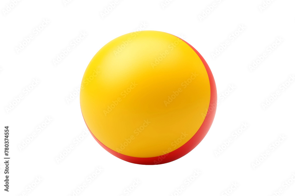 Yellow and Red Ball on White Background. On a White or Clear Surface PNG Transparent Background.