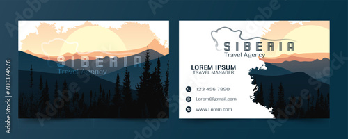 Modern Travel Postcard Design Template. Travel Company Postcard