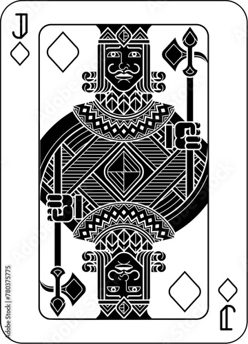 A jack of diamonds card design from a playing cards deck pack