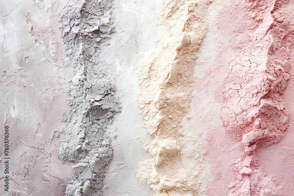 Obraz premium An abstract textured painting blending soft pink and cool gray hues, evoking a serene and artistic atmosphere..