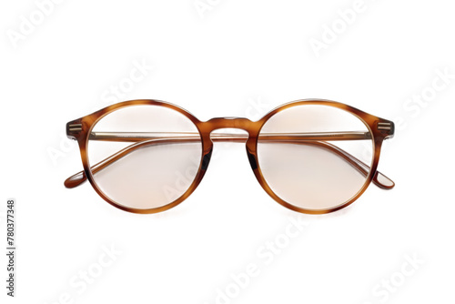 Stylish Glasses on White Background. On a White or Clear Surface PNG Transparent Background.