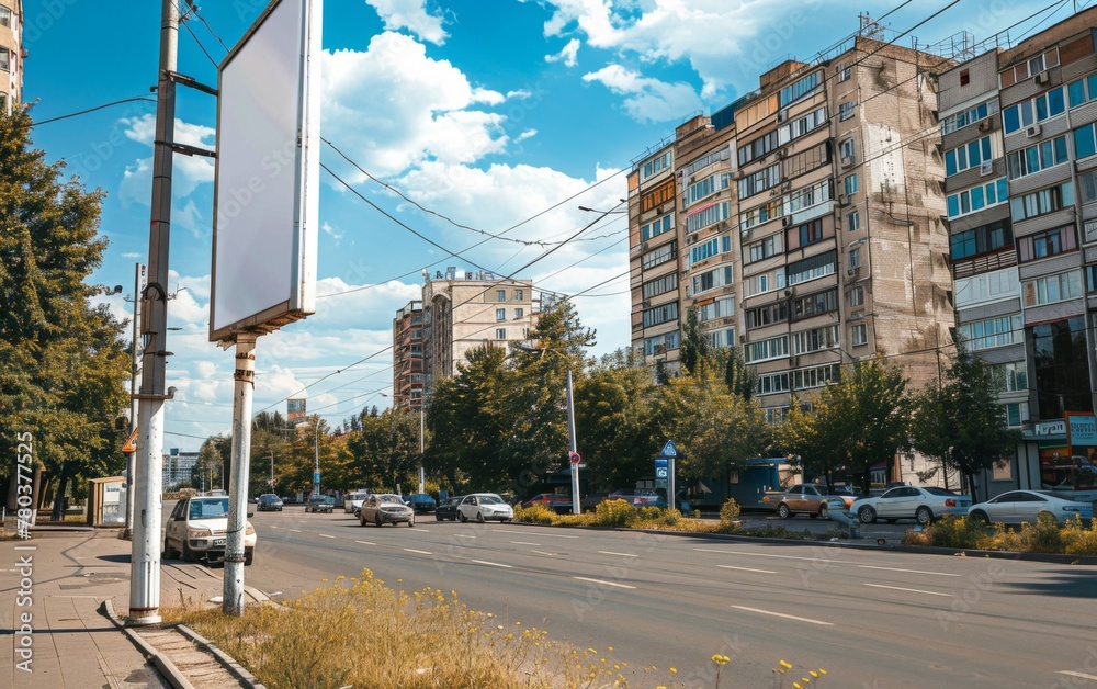 Fototapeta premium Street Outdoor Mock Up With White Space
