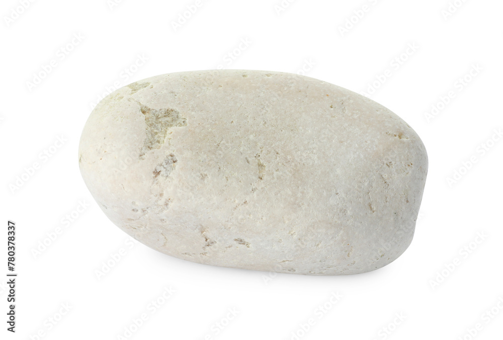 One light stone isolated on white. Sea pebble One light stone isolated on white. Sea pebble