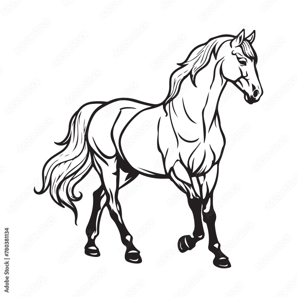 Horse isolated on white background animal Vector Image