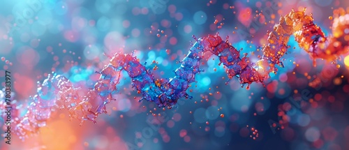 Bioinformatics visualization showing the structure of a DNA strand