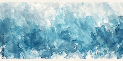 Abstract blue watercolor, blue teal watercolor paint, banner © Nice Seven