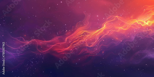 Abstract background  dark purple gradient with red and orange glowing nebula. red orange wave smoke flow background banner swirl and wavy soft pattern  creative dynamic and elegant design