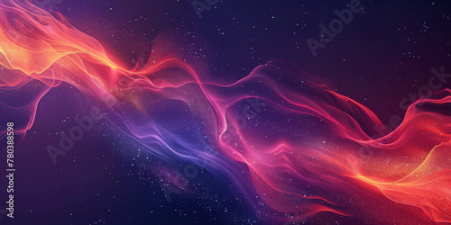 Abstract background  dark purple gradient with red and orange glowing nebula. red orange wave smoke flow background banner swirl and wavy soft pattern  creative dynamic and elegant design