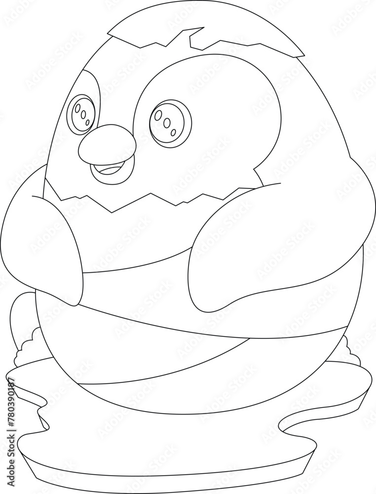 Obraz premium Penguin Easter Easter egg Animal Vector Graphic Art Illustration