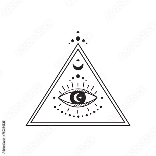 all seeing eye in triangle vector