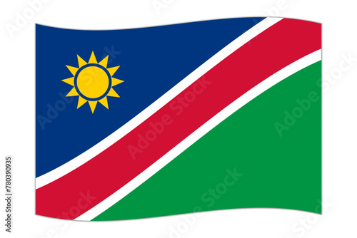 Free Download Waving flag of the country Namibia. Vector illustration. - GFXLoad
