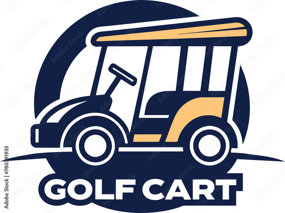 Detailed illustration of a stylish vintage retro golf cart on isolated transparent background generated by Ai