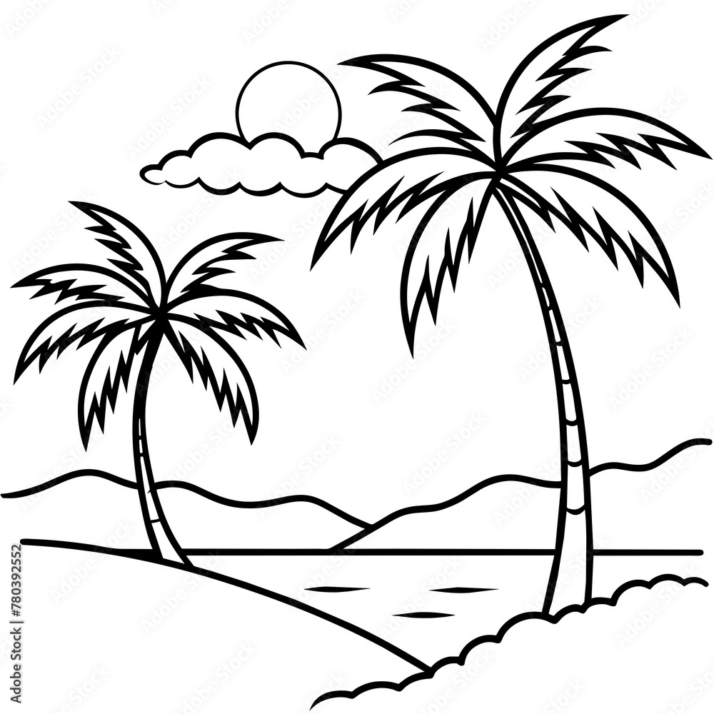 beautiful seaside view with some coconut palm.
beautiful seaside view with some coconut palm.