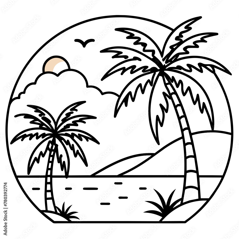 beautiful seaside view with some coconut palm.
beautiful seaside view with some coconut palm.