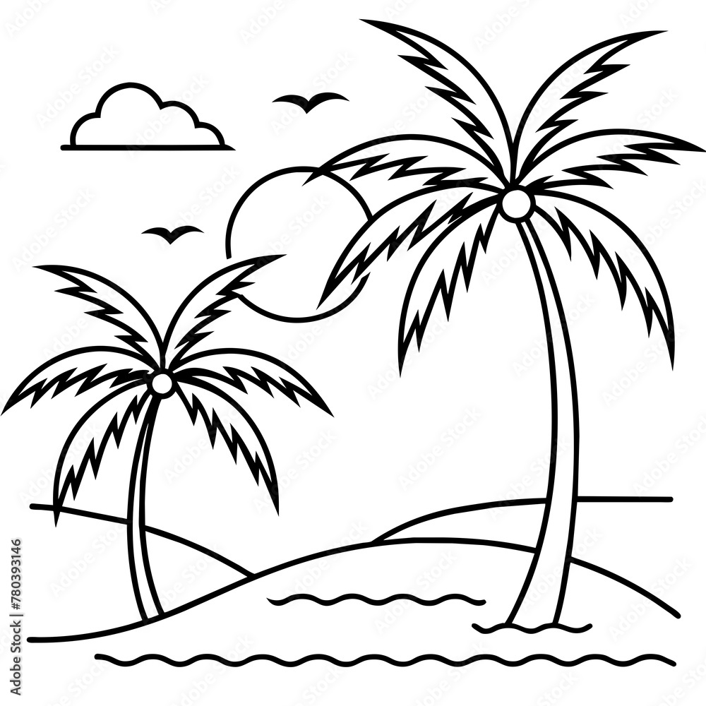 beautiful seaside view with some coconut palm.
beautiful seaside view with some coconut palm.