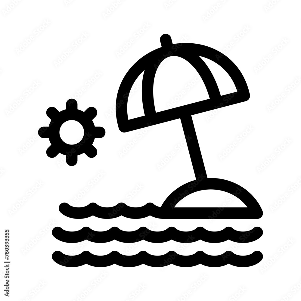 beach icon or logo isolated sign symbol vector illustration - high quality black style vector icons