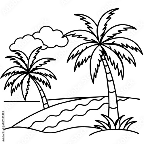      beautiful seaside view with some coconut palm.
