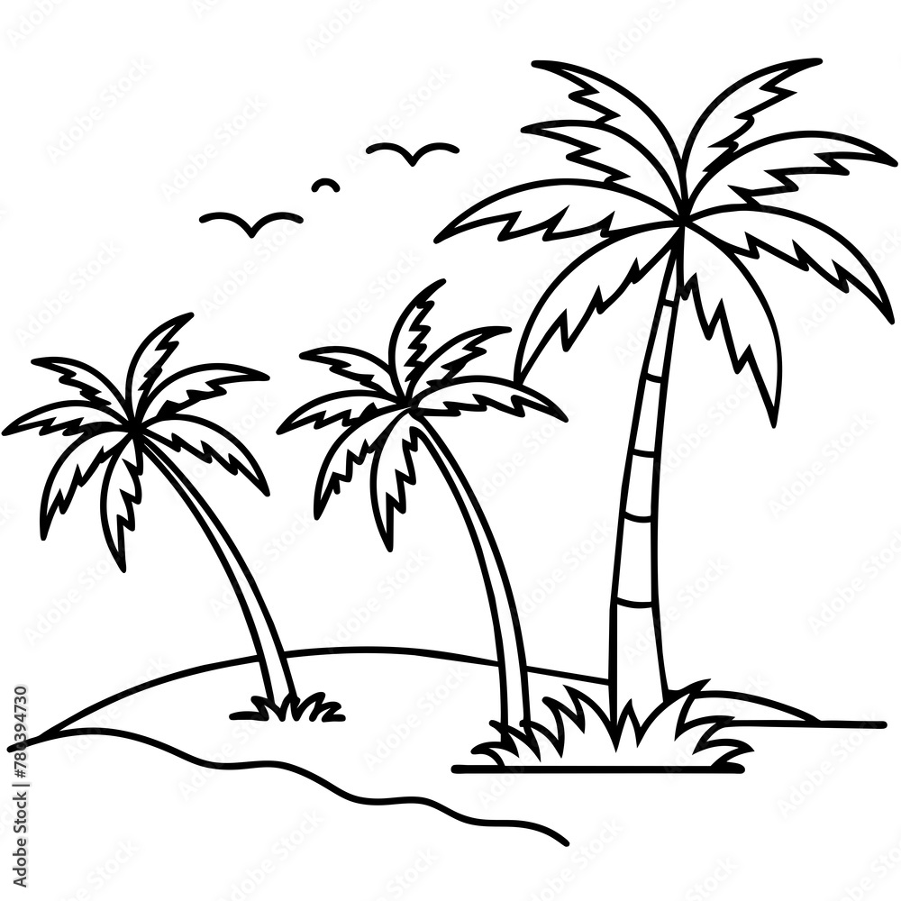 Beautiful seaside view with some coconut palm.
Beautiful seaside view with some coconut palm.