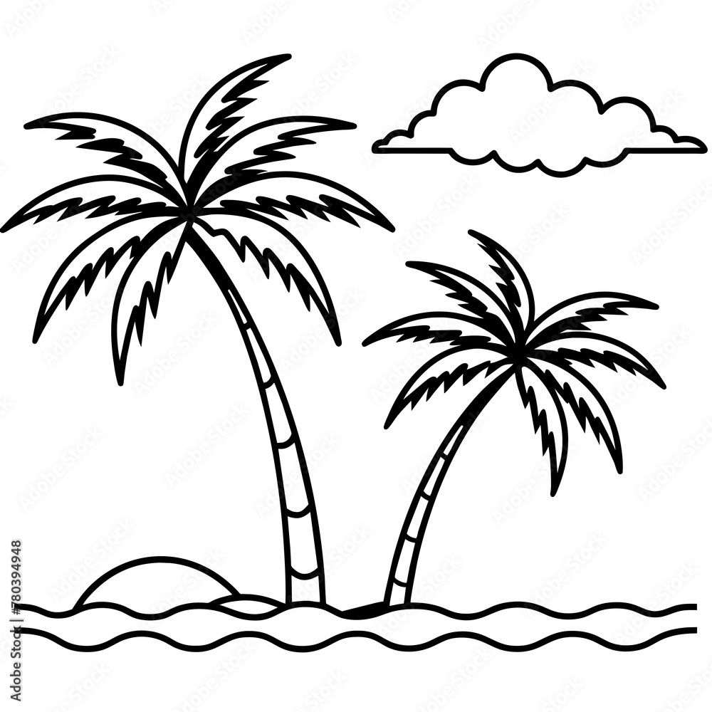 Beautiful seaside view with some coconut palm.
Beautiful seaside view with some coconut palm.