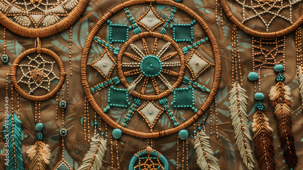 Obraz premium Embroidered Dreamcatcher Pattern