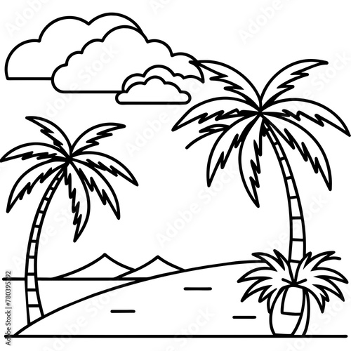      beautiful seaside view with some coconut palm.
