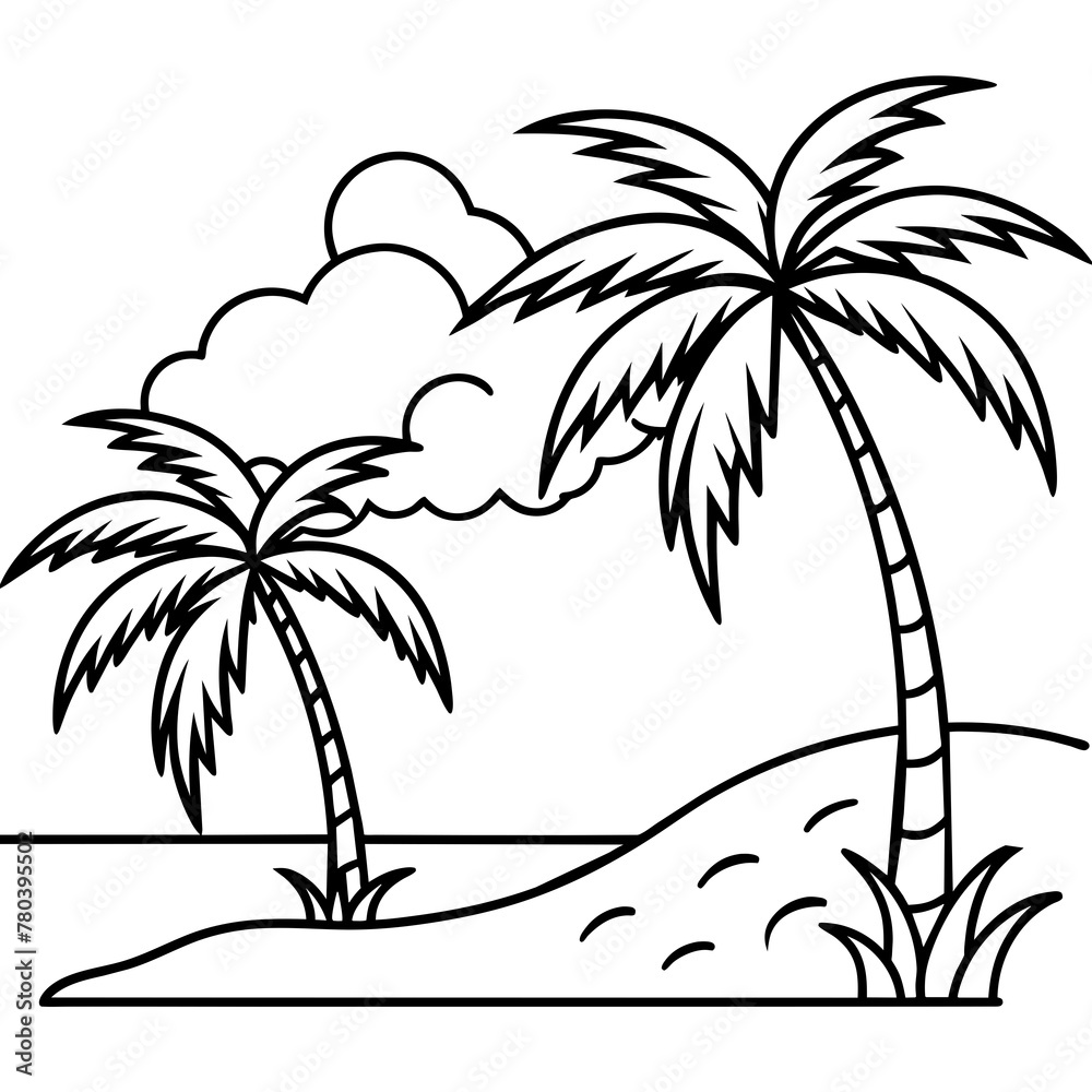 beautiful seaside view with some coconut palm.
beautiful seaside view with some coconut palm.