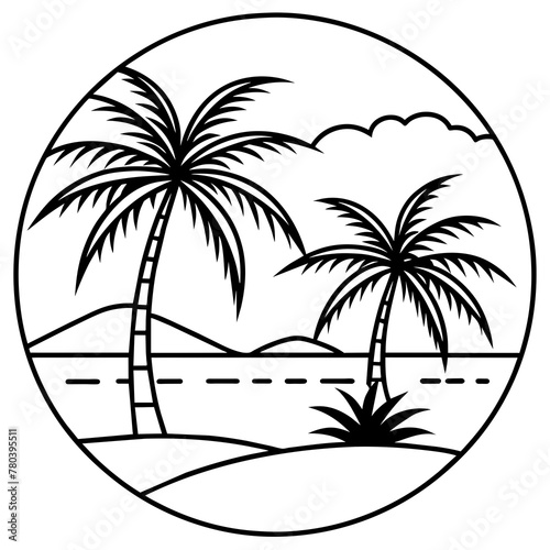      beautiful seaside view with some coconut palm.
