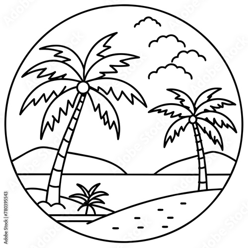      beautiful seaside view with some coconut palm.
