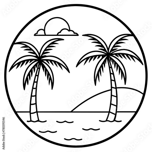      beautiful seaside view with some coconut palm.
