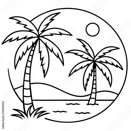      beautiful seaside view with some coconut palm.
