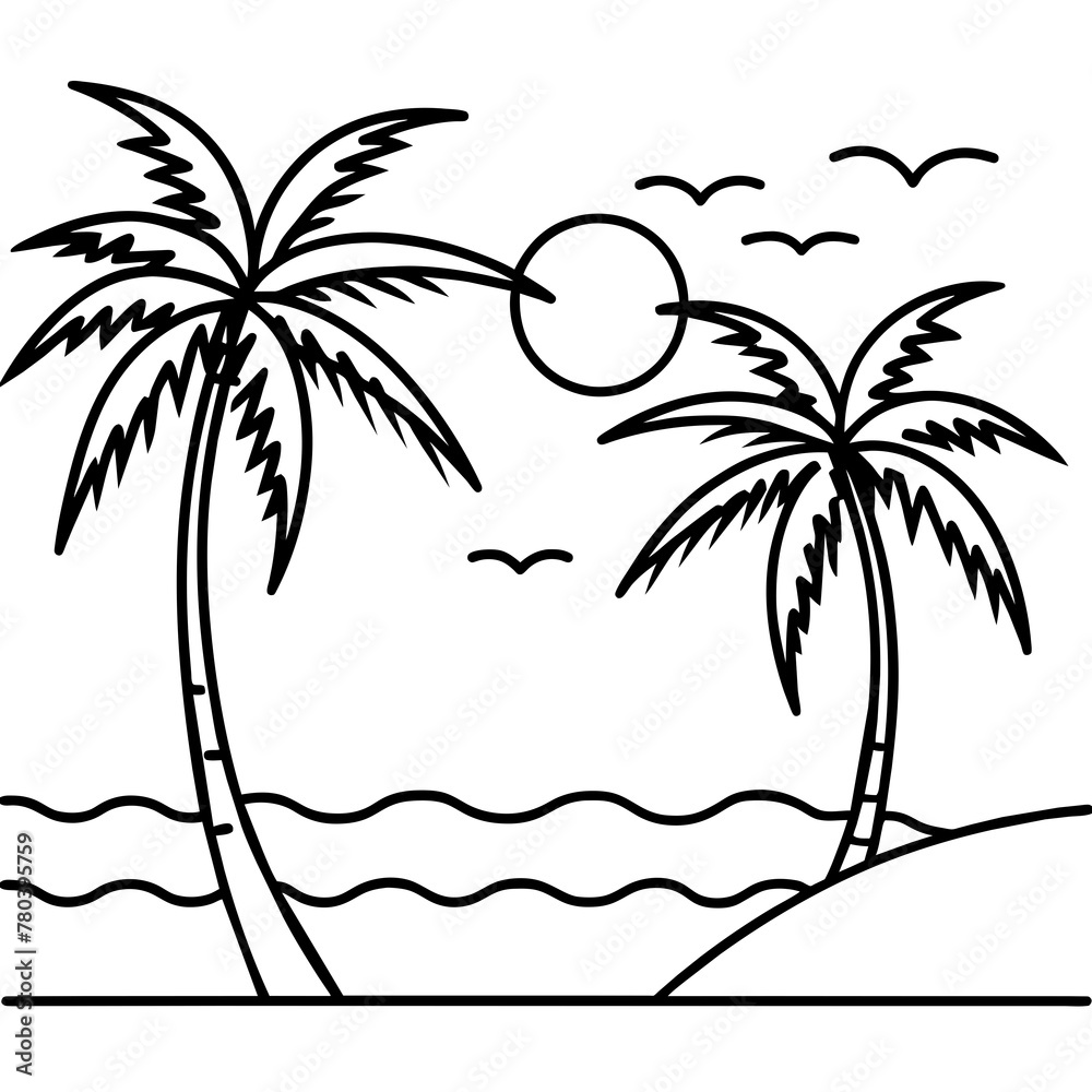 beautiful seaside view with some coconut palm.
beautiful seaside view with some coconut palm.